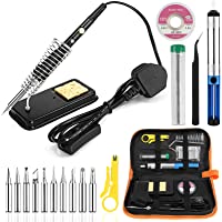 OUBEL Kit del Soldador 19 Piezas- 60W Kit de Soldador Eléctrico Temperatura Ajustable 200-450 ° C- Interruptor ON-OFF…